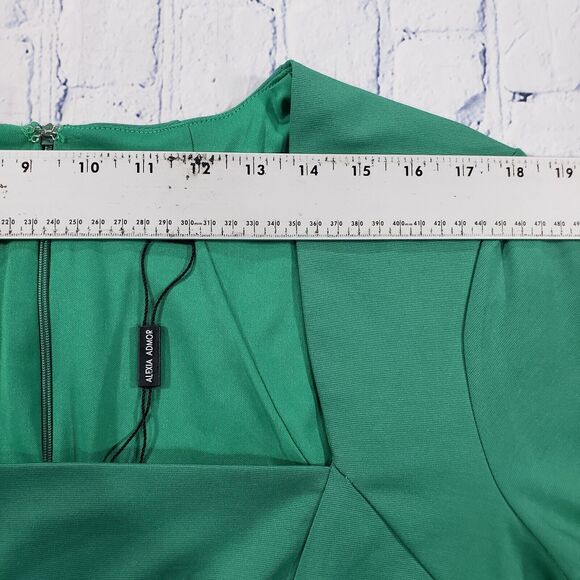 Alexia Admor WOMENS SIZE 2X Square Neck Midi Dress Green Pencil - Picture 9 of 14